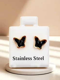 Royalfashion Kolczyki damskie z cyrkoniami Motylki