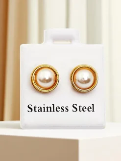 Royalfashion Kolczyki damskie kółeczka z perełkami