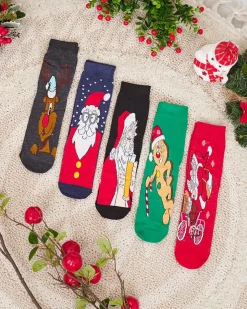 Royalfashion Komplet męskich skarpetek ze świątecznym wzorem 5/pak