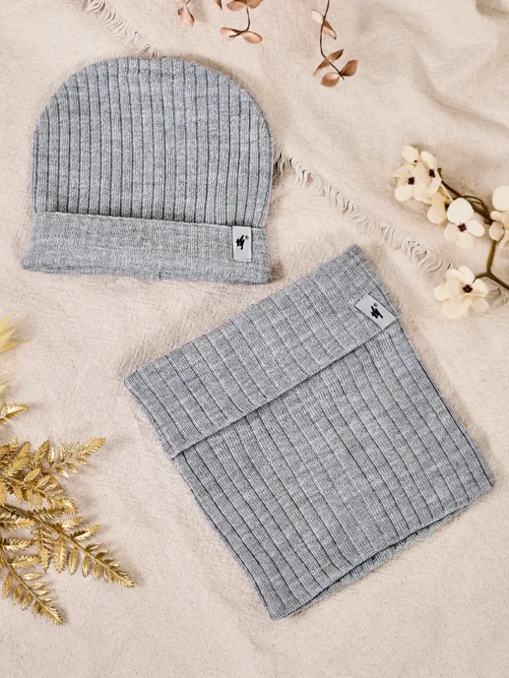 Royalfashion Komplet zimowy uniwersalny- czapka typu beanie z kominem