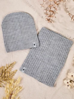 Royalfashion Komplet zimowy uniwersalny- czapka typu beanie z kominem