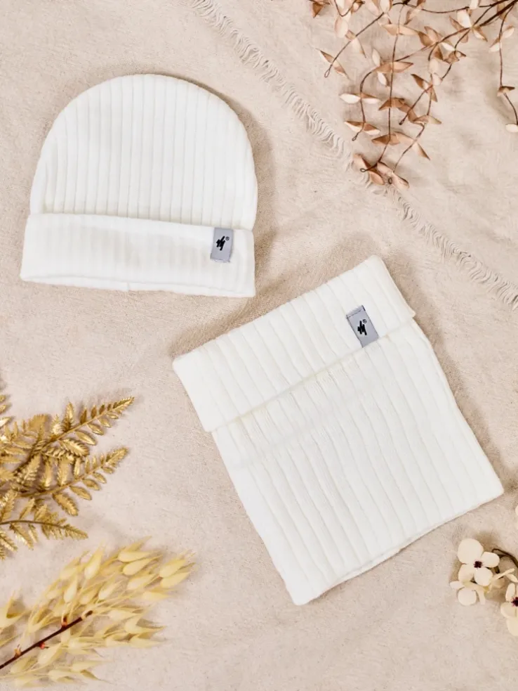 Royalfashion Komplet zimowy uniwersalny- czapka typu beanie z kominem