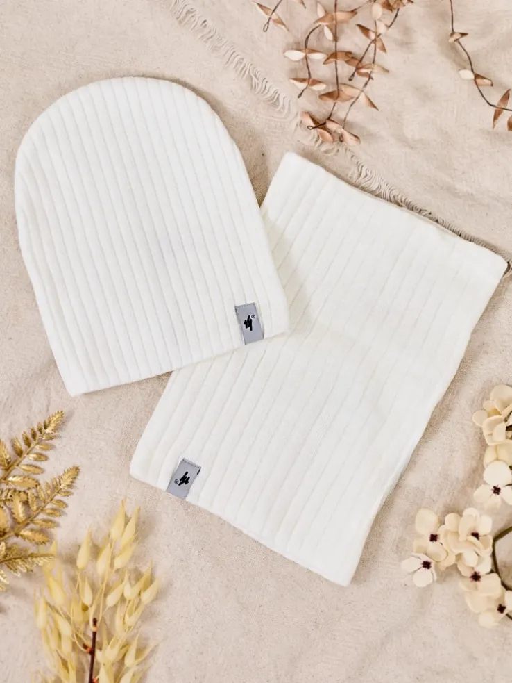 Royalfashion Komplet zimowy uniwersalny- czapka typu beanie z kominem