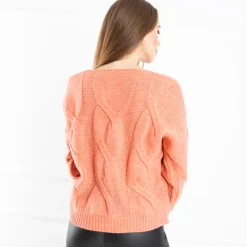 Royalfashion Koralowy sweter damski