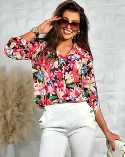 Royalfashion Koszula damska w kwiaty