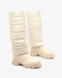 Royalfashion Kozaki damskie w kolorze kremowym Ameroe