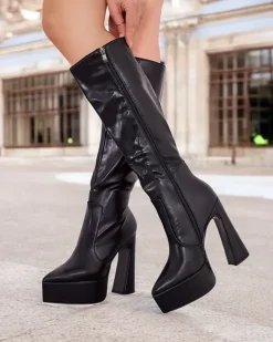 Royalfashion Kozaki damskie na słupku i platformie Esilopo