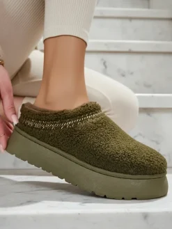 Royalfashion Krótkie buty a'la śniegowce damskie Esel