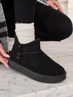 Royalfashion Krótkie buty a'la śniegowce damskie Ewioz