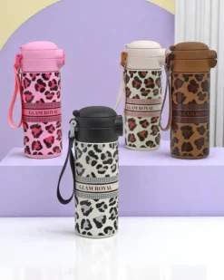 Royalfashion Kubek termiczny z ustnikiem Glam Leo