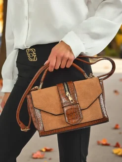 Royalfashion Lakierowana mała damska torebka z eko skóry ShineTrace Tote