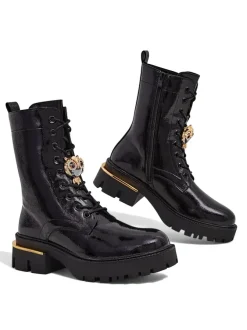 Royalfashion Lakierowane damskie botki typu workery Tesiolle