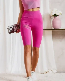 Royalfashion Legginsy damskie kolarki w kolorze fuksjowym