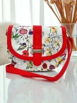 Royalfashion Mała damska torebka z eko skóry w kwiaty Ori Elle