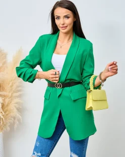 Royalfashion Marynarka damska z paskiem