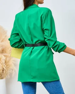 Royalfashion Marynarka damska z paskiem