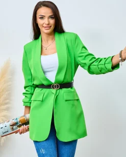 Royalfashion Marynarka damska z paskiem