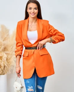 Royalfashion Marynarka damska z paskiem