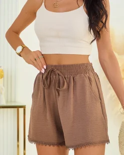 Royalfashion Materiałowe krótkie spodenki damskie