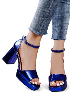 Royalfashion Metaliczne damskie sandały Voleles