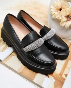 Royalfashion Mokasyny damskie z cyrkoniami Emerne