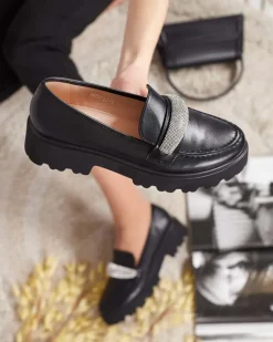 Royalfashion Mokasyny damskie z cyrkoniami Emerne