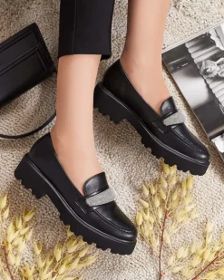 Royalfashion Mokasyny damskie z cyrkoniami Emerne