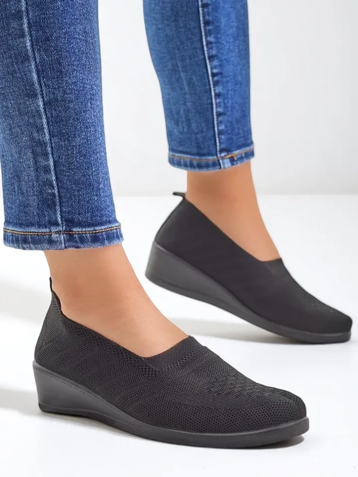 Royalfashion Mokasyny damskie na niskim koturnie Epoles