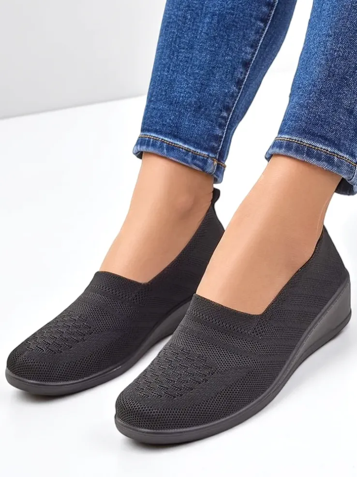 Royalfashion Mokasyny damskie na niskim koturnie Epoles