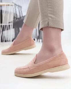 Royalfashion Mokasyny damskie eko-zamszowe w kolorze różowym Daffer