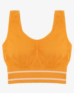 Royalfashion Musztardowy damski biustonosz sportowy
