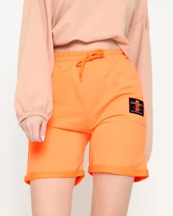 Royalfashion Neonowe pomarańczowe damskie spodenki przed kolano