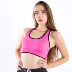 Royalfashion Neonowy różowy damski sportowy biustonosz