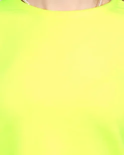 Royalfashion Neonowy żółty damski bawełniany sportowy komplet dresowy