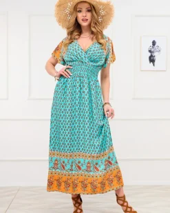 Royalfashion Niebieska letnia sukienka damska