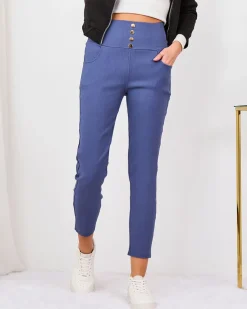 Royalfashion Niebieskie damskie spodnie typu tregginsy