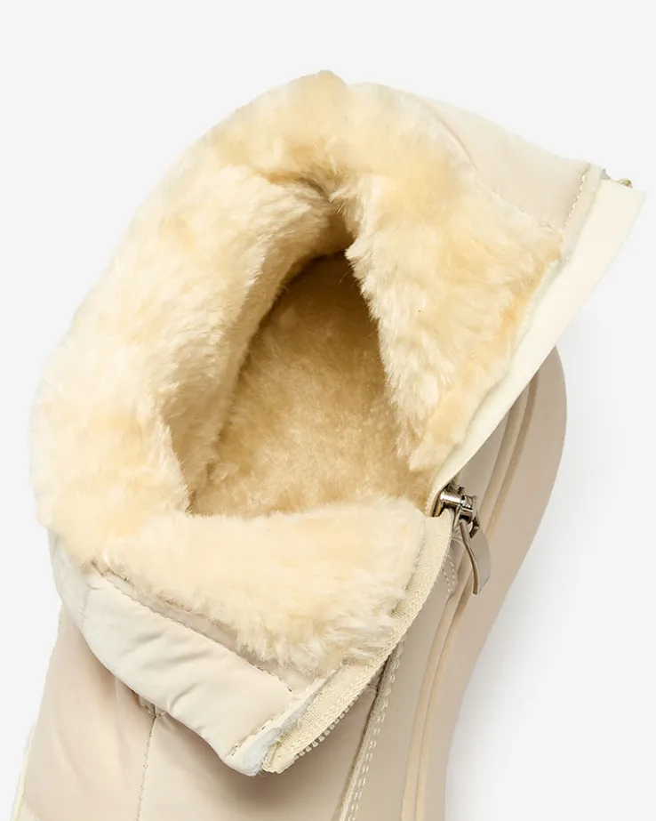 Royalfashion Śniegowce damskie w beżowym kolorze Fopinia