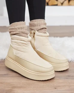 Royalfashion Śniegowce damskie w beżowym kolorze Fopinia