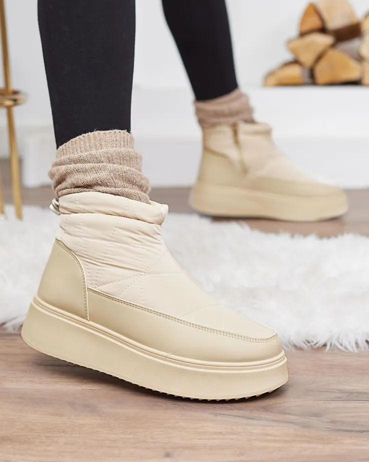 Royalfashion Śniegowce damskie w beżowym kolorze Fopinia