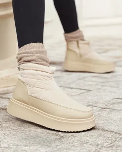 Royalfashion Śniegowce damskie w beżowym kolorze Fopinia