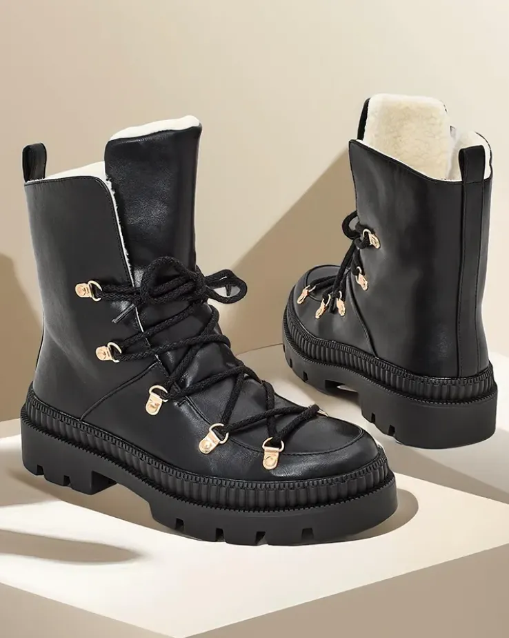 Royalfashion Śniegowce damskie sznurowane Lorii