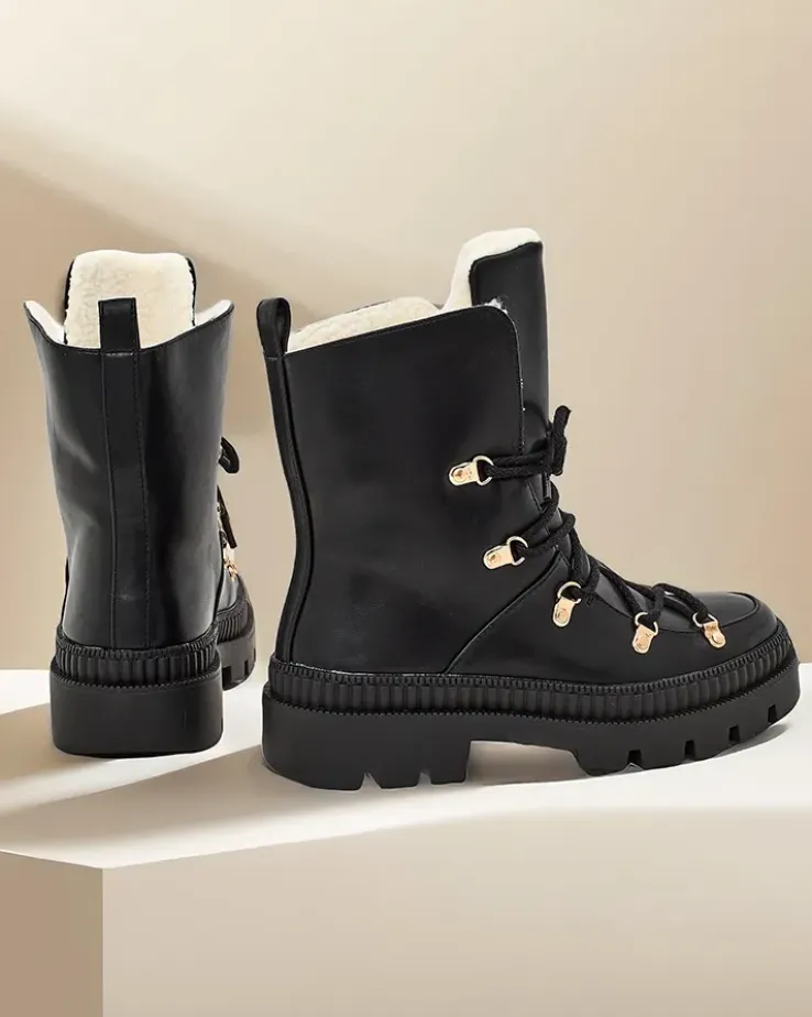 Royalfashion Śniegowce damskie sznurowane Lorii