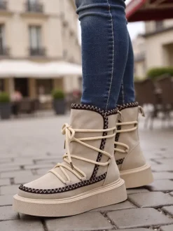 Royalfashion Śniegowce damskie sznurowane Stozi