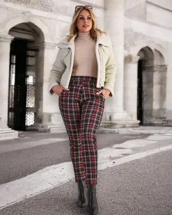 Royalfashion Ocieplane damskie spodnie typu tregginsy PLUS SIZE