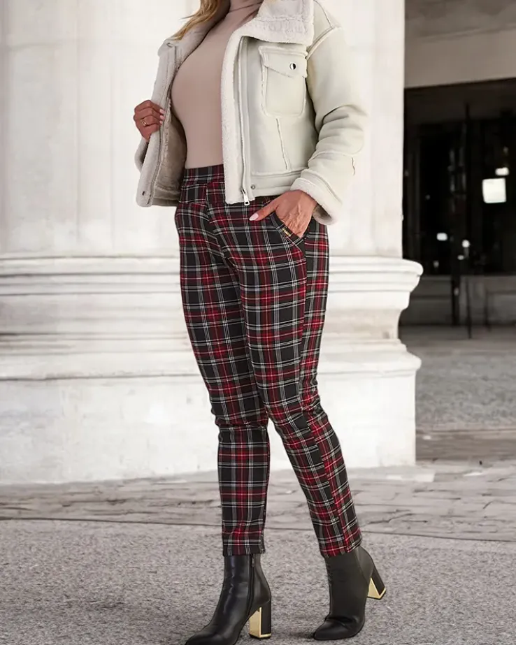 Royalfashion Ocieplane damskie spodnie typu tregginsy PLUS SIZE