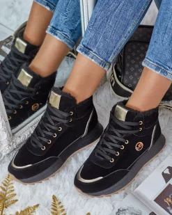 Royalfashion Ocieplane sneakersy damskie z futerkiem Casill