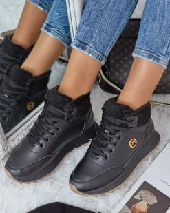 Royalfashion Ocieplane sneakersy damskie z futerkiem Frozit