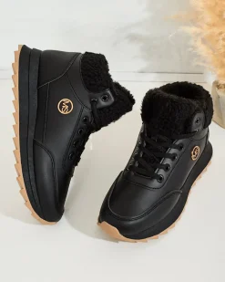 Royalfashion Ocieplane sneakersy damskie z futerkiem Frozit