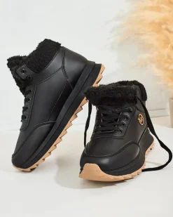 Royalfashion Ocieplane sneakersy damskie z futerkiem Frozit