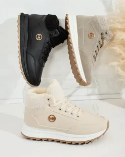 Royalfashion Ocieplane sneakersy damskie z futerkiem Frozit